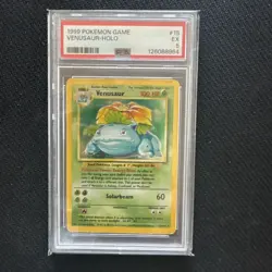 Pokemon TCG Venusaur Base Set 15/102 Holo Unlimited Holo Rare PSA 5 - Image 1