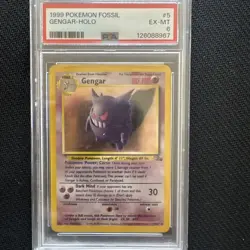 1999 POKEMON GENGAR HOLO FOSSIL #5/62 PSA 6 EX-MT - Image 1