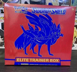 Pokemon TCG Zacian Sword and Shield Base ETB Elite Trainer Box Sealed - Image 1