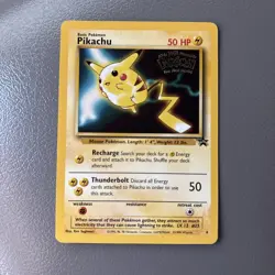 Pikachu #4 1999 WB Black Star Promo Pokemon the First Movie Pokemon TCG LP - Image 2