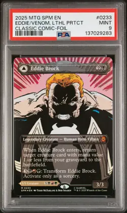 2025 MTG MARVEL'S SPIDER-MAN #0233 EDDIE BROCK/VENOM LETHAL PROTECTOR PSA 9 - Image 1