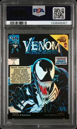 2025 MTG MARVEL'S SPIDER-MAN #0233 EDDIE BROCK/VENOM, LETHAL PROTECTOR PSA 9 - Image 2