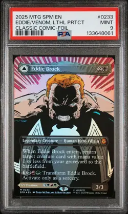 2025 MTG MARVEL'S SPIDER-MAN #0233 EDDIE BROCK/VENOM, LETHAL PROTECTOR PSA 9 - Image 1