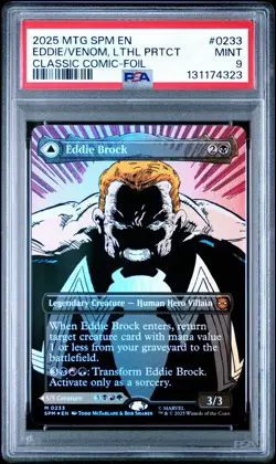 2025 MTG MARVEL'S SPIDER-MAN #0233 EDDIE BROCK/VENOM, LETHAL PROTECTOR PSA 9 - Image 1