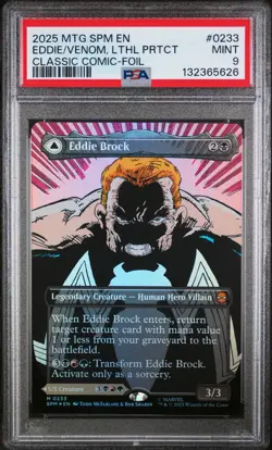 2025 MTG MARVEL'S SPIDER-MAN #0233 EDDIE BROCK/VENOM, LETHAL PROTECTOR PSA 9 - Image 1