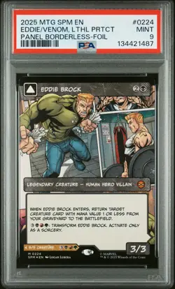 2025 MTG MARVEL'S SPIDER-MAN BORDERLESS EDDIE BROCK/VENOM LETHAL PROTECTOR PSA 9 - Image 1