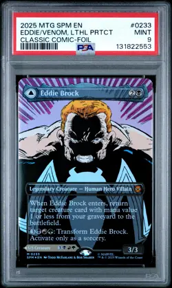 2025 MTG MARVEL'S SPIDER-MAN #0233 EDDIE BROCK/VENOM, LETHAL PROTECTOR PSA 9 - Image 1