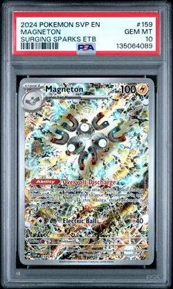 Magneton PSA 10 English Pokemon 159 Black Star Promo Surging Sparks ETB 2024 IR - Image 1