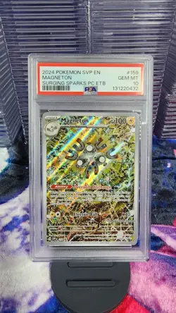 2024 POKEMON SVP EN BLACK STAR PROMO MAGNETON #159 SURGING SPARKS PC ETB PSA 10 - Image 1