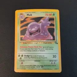 Pokemon TCG Muk Fossil Holo Rare Card 13/62 HP Vintage Pokemon - Image 1