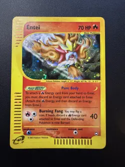 Entei H8/H32 Aquapolis Holo Rare eSeries Vintage Pokemon TCG Card EXC #1 - Image 1