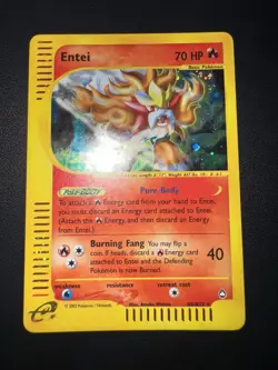 Entei H8/H32 Aquapolis Holo Rare eSeries Vintage Pokemon TCG Card EXC #1 - Image 2
