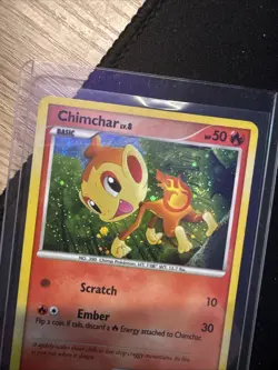 Chimchar LV.8 DP02 Black Star Promo Holo Pokemon Card NM/LP - Image 3