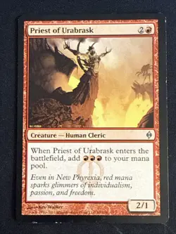 1x Priest of Urabrask (95) New Phyrexia LP MTG Magic the Gathering x1 MKE - Image 1