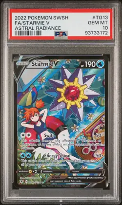2022 Pokemon Sword & Shield Astral Radiance Starmie V Fa Full Art PSA 10 #TG13 - Image 1