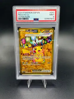 Pikachu ex 247/191 PSA 9 MINT Sv08 Surging Sparks Gold Pokemon TCG - Image 1
