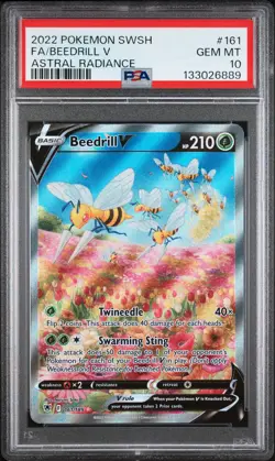 2022 POKEMON SWORD & SHIELD ASTRAL RADIANCE #161 FULL ART/BEEDRILL V PSA 10 - Image 1