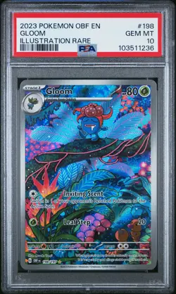 2023 POKEMON OBF EN-OBSIDIAN FLAMES ILLUSTRATION RARE #198 GLOOM PSA 10 - Image 1