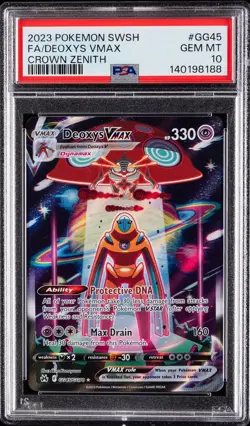 2023 POKEMON SWORD & SHIELD CROWN ZENITH #GG45 FULL ART/DEOXYS VMAX PSA 10 - Image 1