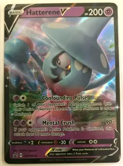 Pokemon Single Hatterene V Champion's Path Promo SWSH055 NM/M Condition - Image 1
