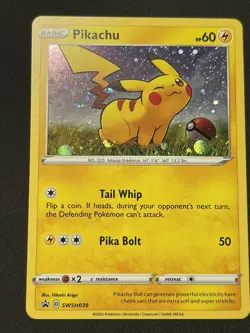 Pokemon TCG Pikachu SWSH039 Sword & Shield Black Star Cosmos Holo Promo Card NM - Image 1