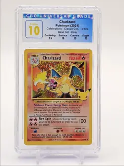 CHARIZARD 2021 POKEMON CELEBRATIONS CLASSIC BASE HOLO RARE 4/102 CGC 10 Q0646 - Image 1