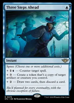 Damaged, English MTG Regular Three Steps Ahead Outlaws of Thunder Junction Magic - Image 1