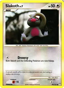 Pokemon TCG Slakoth 99/123 Mysterious Treasures Common LP - Image 1