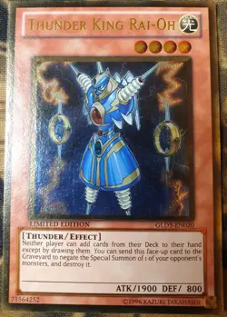 Yugioh 1x Thunder King Rai-Oh GLD3-EN020 Gold Rare Limited Edition Near Mint - Image 1