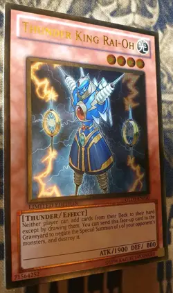 Yugioh 1x Thunder King Rai-Oh GLD3-EN020 Gold Rare Limited Edition Near Mint - Image 2