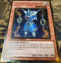 Yugioh 1x Thunder King Rai-Oh GLD3-EN020 Gold Rare Limited Edition Near Mint - Image 5