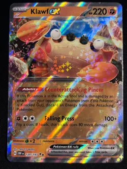 Pokemon TCG Klawf EX Obsidian Flames Holo Double Rare Card 120/197 NM - Image 1