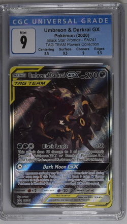 CGC 9 Umbreon Darkrai SM241 Tag Team Promo Full Art English Pokemon Card - Image 1