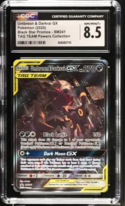 2020 Pokemon Umbreon & Darkrai GX SM241 Holo Promo Tag Team CGC 8.5 - Image 1