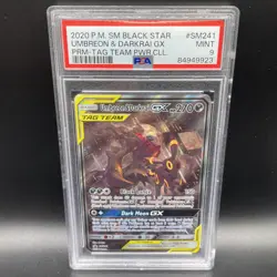 Pokemon Umbreon & Darkrai GX Tag Team Powers Coll. Full Art Promo SM241 PSA 9 - Image 1