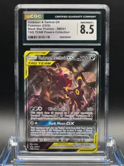 CGC 8.5 NM/MINT+ ✨ - Umbreon & Darkrai GX SM241 TAG TEAM Black Star Promo - Image 1