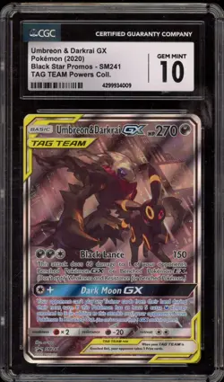 Pokemon Umbreon & Darkrai GX Tag Team Powers Collection Promo #SM241 CGC 10 - Image 1