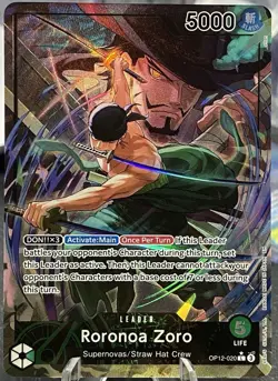 One Piece TCG - Roronoa Zoro - Alt Art Leader OP12-020 Legacy of the Master NM+ - Image 1