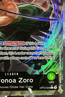 One Piece TCG - Roronoa Zoro - Alt Art Leader OP12-020 Legacy of the Master NM+ - Image 5