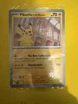Pokemon TCG Pikachu At The Museum Jumbo Promo Card - SEALED - Image 1