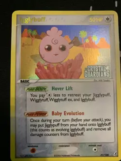 Pokemon TCG - Igglybuff 21/100 EX Crystal Guardians Reverse Holo Rare Stamped LP - Image 1