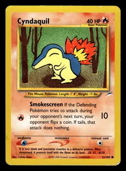 Cyndaquil 61/105 Common Starter Neo Destiny Set Pokemon Card - 2 - Image 1