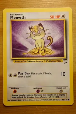 Meowth - Jungle Set Pokemon Card 56/64 - 50 HP - Pay Day Attack - Image 1