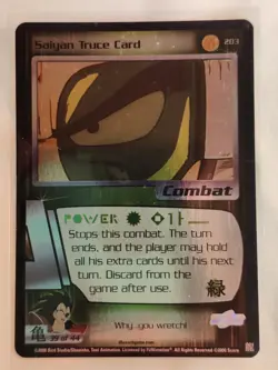 Saiyan Truce Card FOIL LIMITED - 203 Saiyan Saga DBZ Dragon Ball Z TCG CCG Score - Image 1