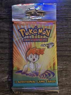 Pokemon Gym Heroes Booster Pack Misty Art SEALED Long Crimp VINTAGE WOTC - Image 1