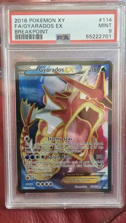 2016 POKEMON GYARADOS EX XY BREAKPOINT #114 FA PSA 9 MINT - Image 1