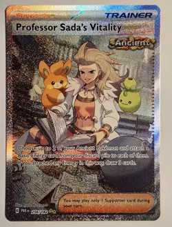 Professor Sada's Vitality Trainer Pokemon TCG Paradox Rift Full Art 256/182 - Image 1
