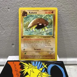 Kabuto 1st Edition Fossil Light Play LP Pokemon WOTC TCG Common Card #50/62 - Image 1