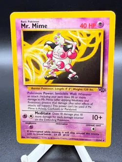 Mr. Mime 22/64 Jungle Pokemon TCG MP+ 1999 Vintage - Image 1