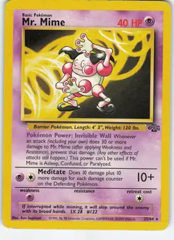 Mr. Mime 22/64 Jungle Rare Unlimited LP/MP Pokemon TCG - Image 1